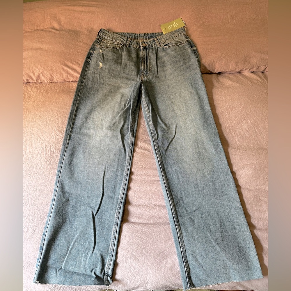 H&M Ultra High Rise Wide Leg Jeans Size 12